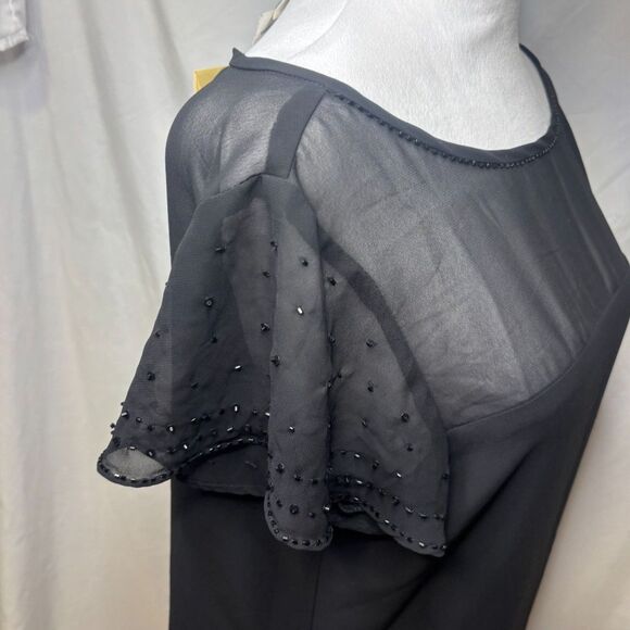 Coldwater Creek Lace Linen Studded Short Sleeve Blouse Womens Top NWT - Picture 4 of 7